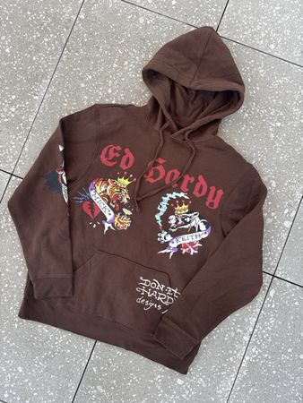 Sweat à capuche Ed Hardy marron taille M