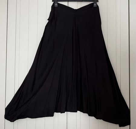 Pantaloni neri cotone e seta