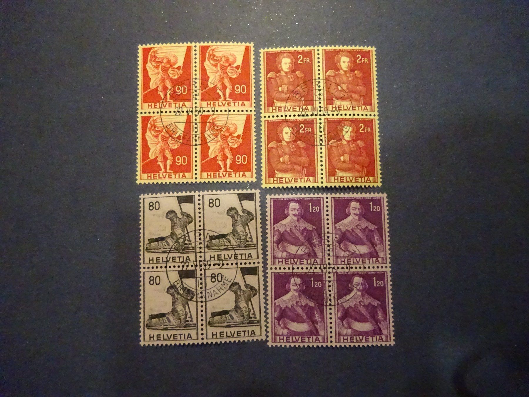 Tutti i francobolli: 1958 - 1959  4er Block mit Zentrumstempel – Usato da Appenzell-Steinegg venduto da adi1975 3