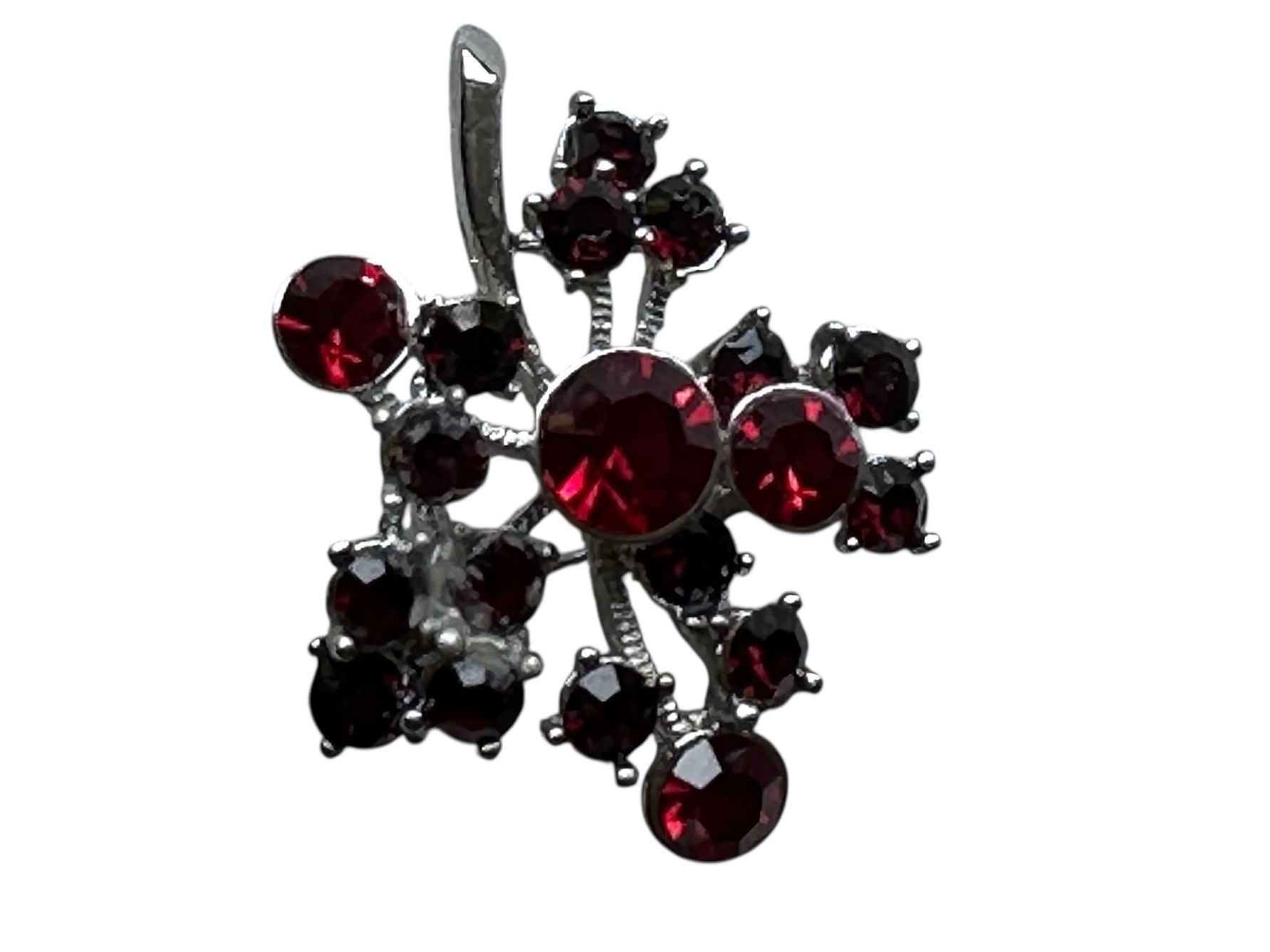 Spille & Fermagli: Rubin-Rote Brosche mit Strasssteinen, Vintage Stil – Usato da Uster venduto da Wer_brauchts 1