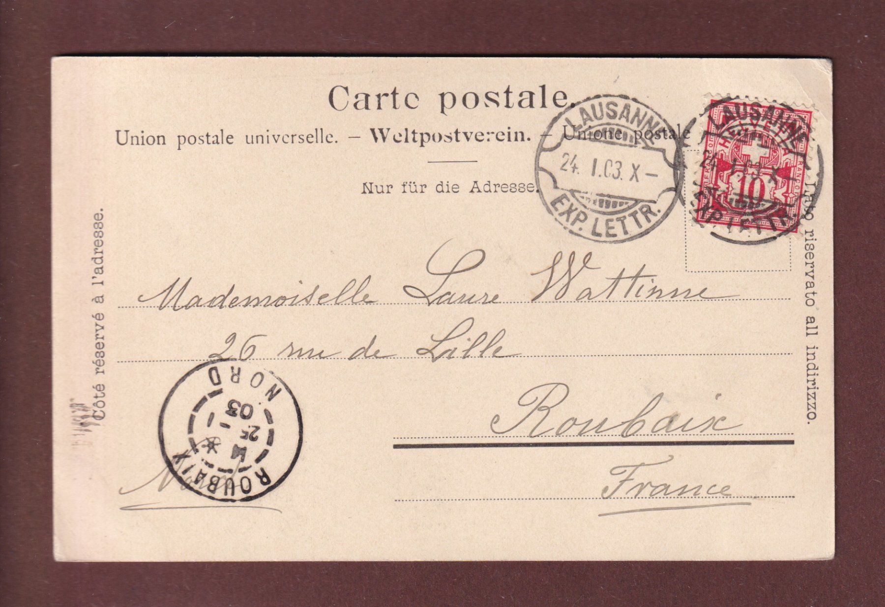 Cartoline postali: LUGHI DI COMO e Lecco - 1903 – Usato da Pully venduto da nicecards 1