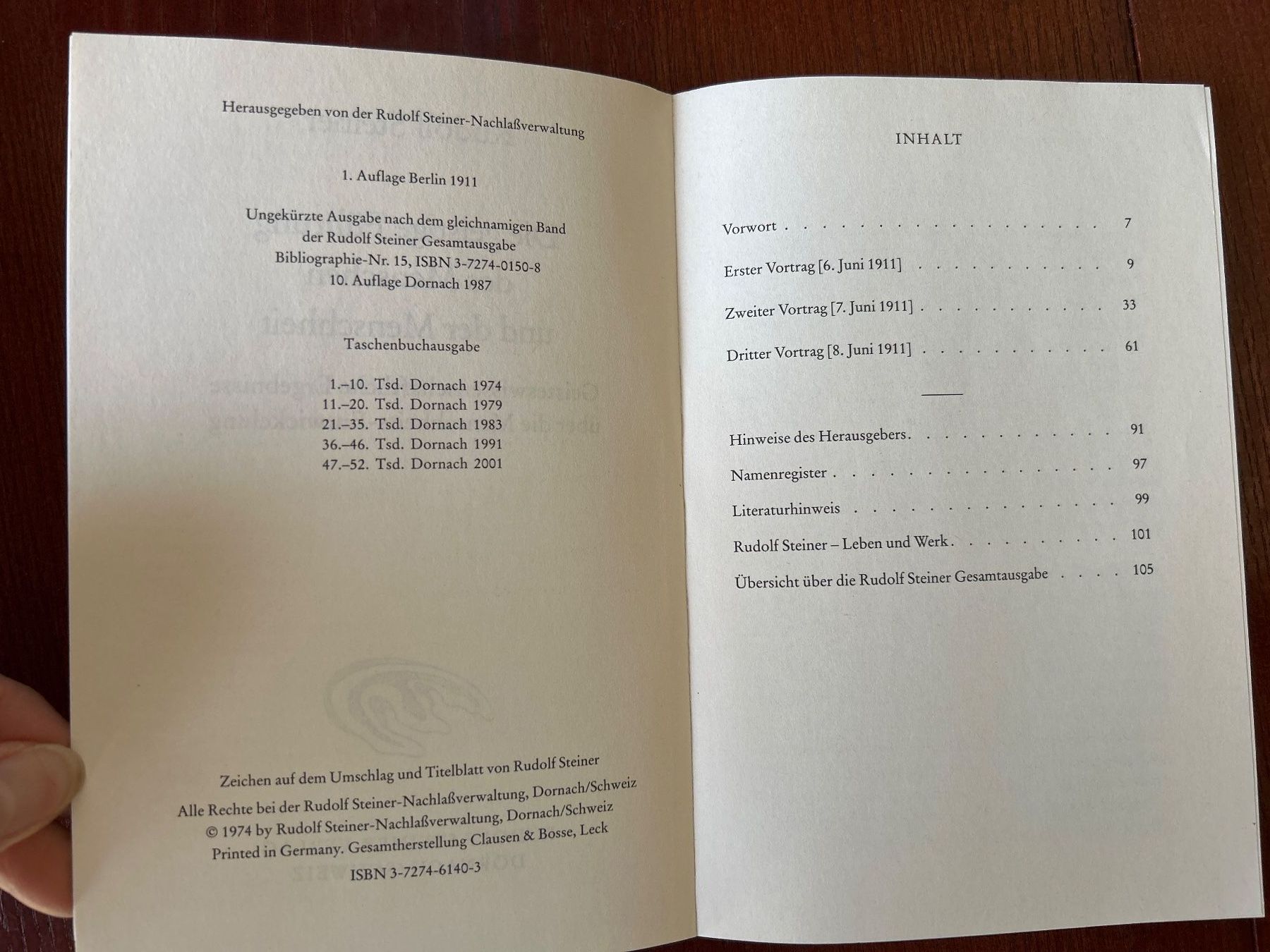 Libri: 3 Bücher von Rudolf Steiner – Usato da Benglen venduto da silversun79 5