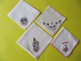 4  Alte Bestickte Taschentücher #T3