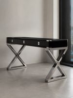Eleganter schwarzer Schreibtisch mit X-Fuss, top Zustand! 55
