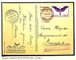1. Segelluftpost Jungfraujoch 1935. Ast. Zollbrück 950 befS