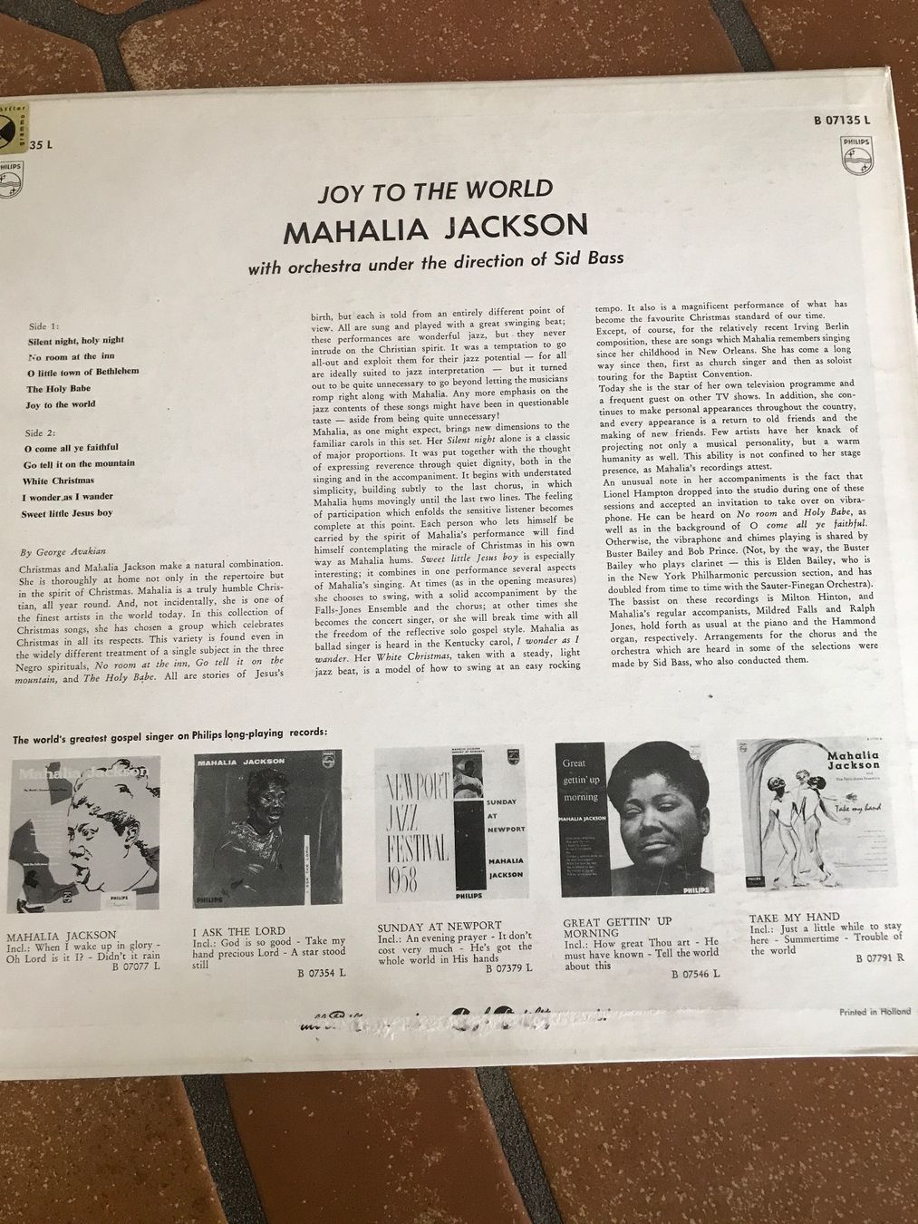 Schallplatten: LP Mahalia Jackson / Joy to the World – Gebraucht aus Waldenburg von Oliro75 1