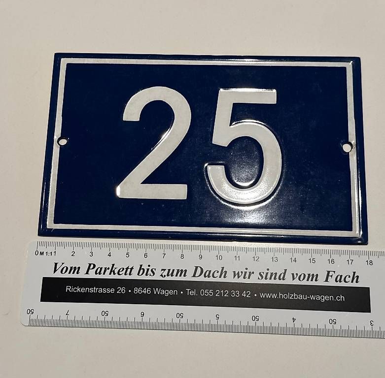 Insegne: Emailleschild Hausnummer 25 – Nuovo (secondo la descrizione) da Rapperswil SG venduto da jemuca 1