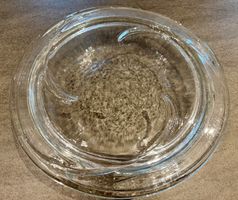Schale "La Fiamma“ rund mit Deckel, Hergiswiler Glas, Design
