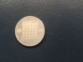 Münze 20 Franken Silber stempelglanz 150 Jahre Bundesstaat