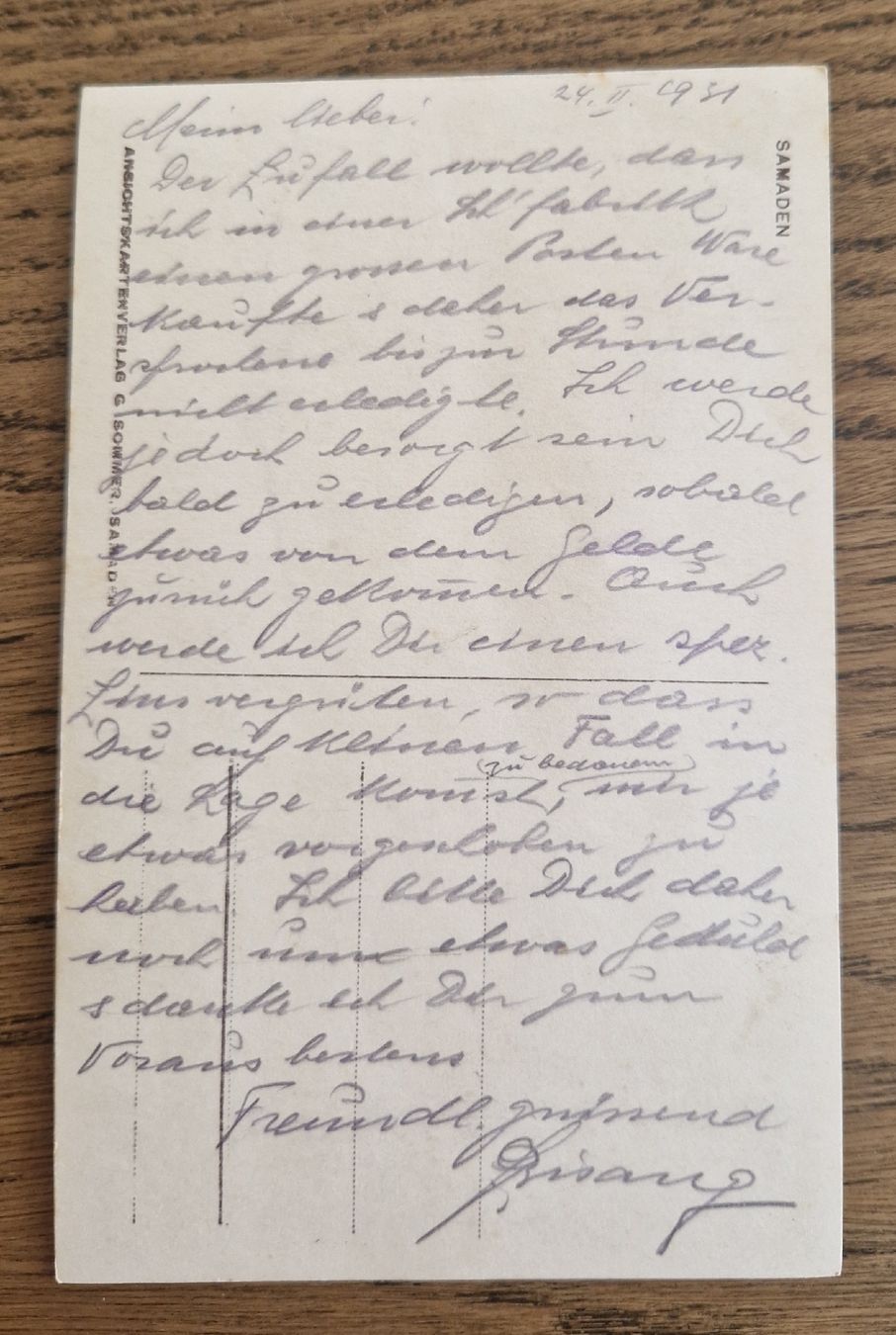 Cartoline postali: Samedan 1931 – Nuovo (secondo la descrizione) da Ebikon venduto da Donar50 1