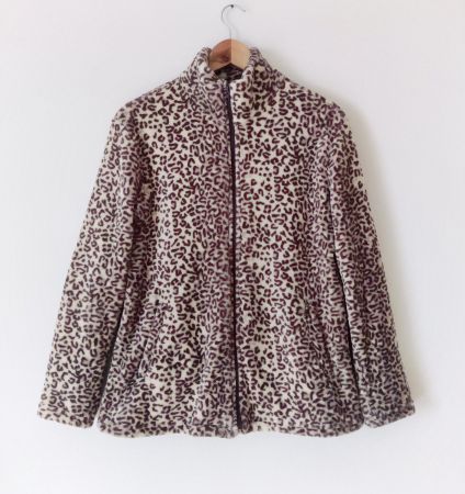 HAJO herzige Leopard Fleece Cardigan weich Plüsch Gr.36/38