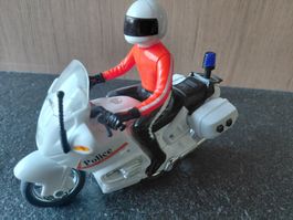 Moto de police avec feu bleu et sirène à piles