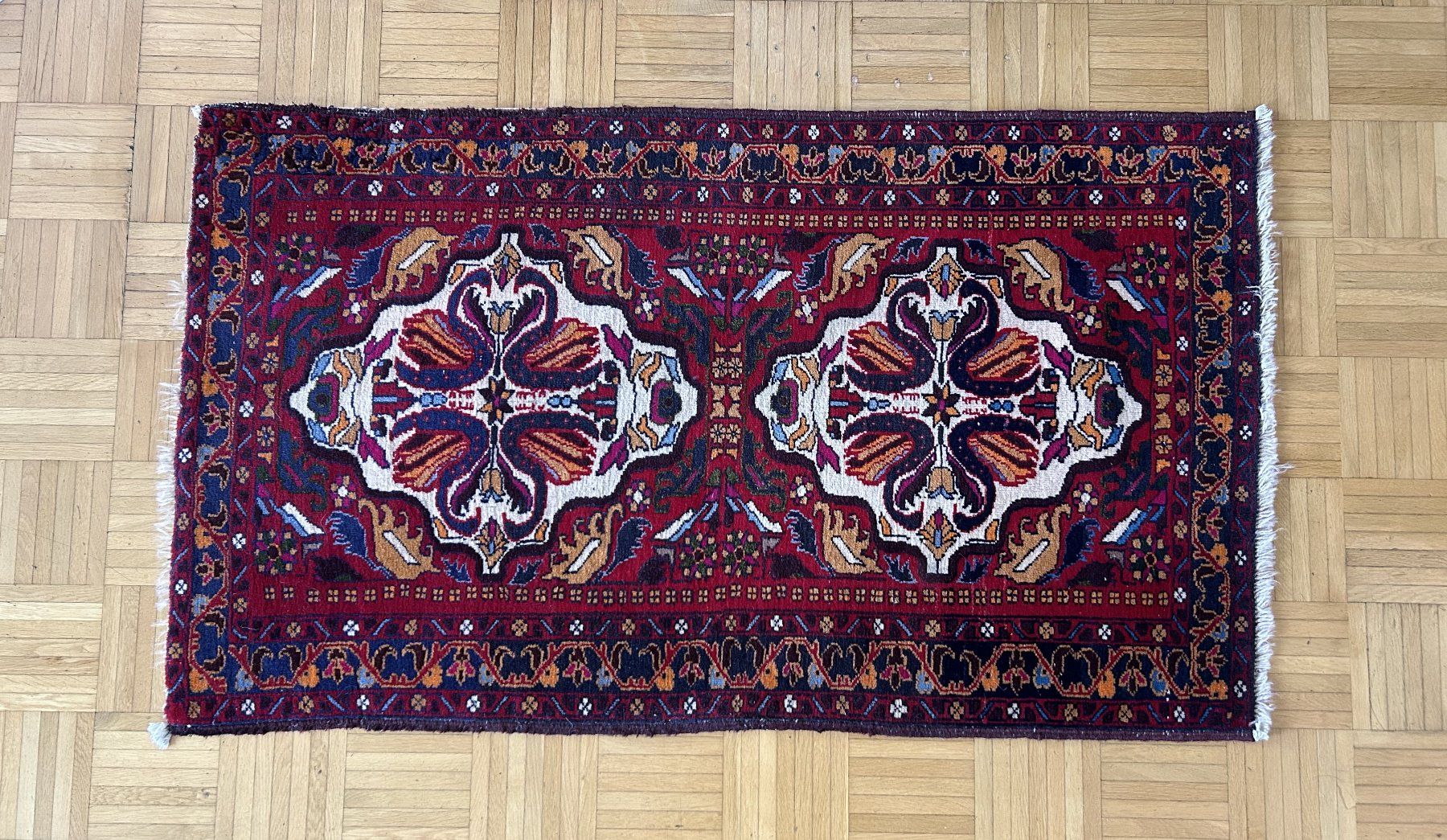Tapis: Roter Orientteppich, Handgeknüpft, 140x81cm – D'occasion à Root par msshop