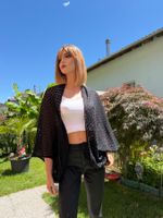 Schwarzer gehäkelter - Sommer-Strickjacke (m) NEU