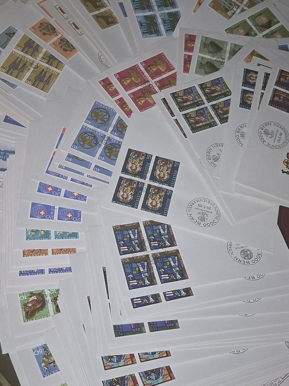 Alle Briefmarken: X 100 FDC 4er Block Belege  – Gebraucht aus Balgach von SIMEON27 5