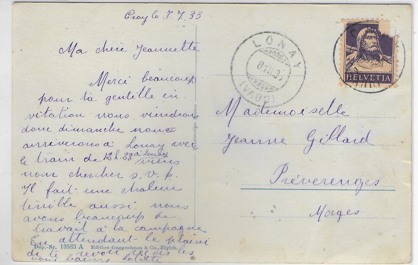 Cartes postales: Croy - Vue generale – D'occasion à Ettingen par Kartenplanet 1