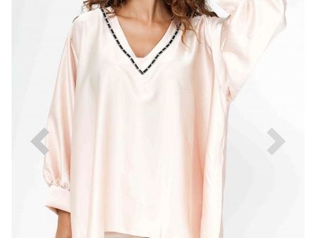 Haut satiné vert canard ou beige