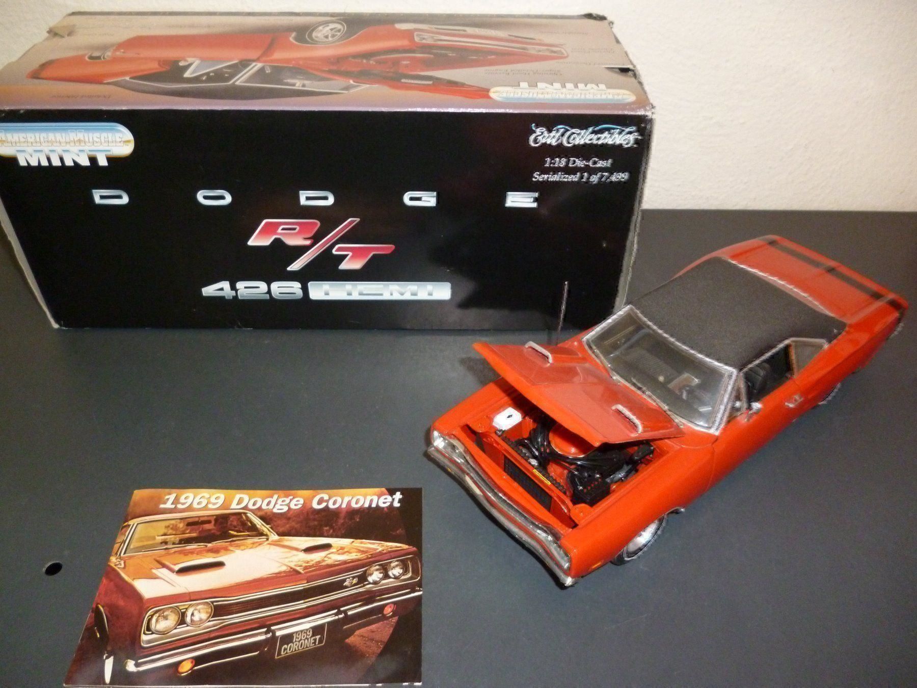 Dodge Modellini d'auto: Dodge Coronet R/T Hemi 1969 1:18 – Nuovo e nell'imballaggio originale da Niederwil SG venduto da Kaicorner03 2