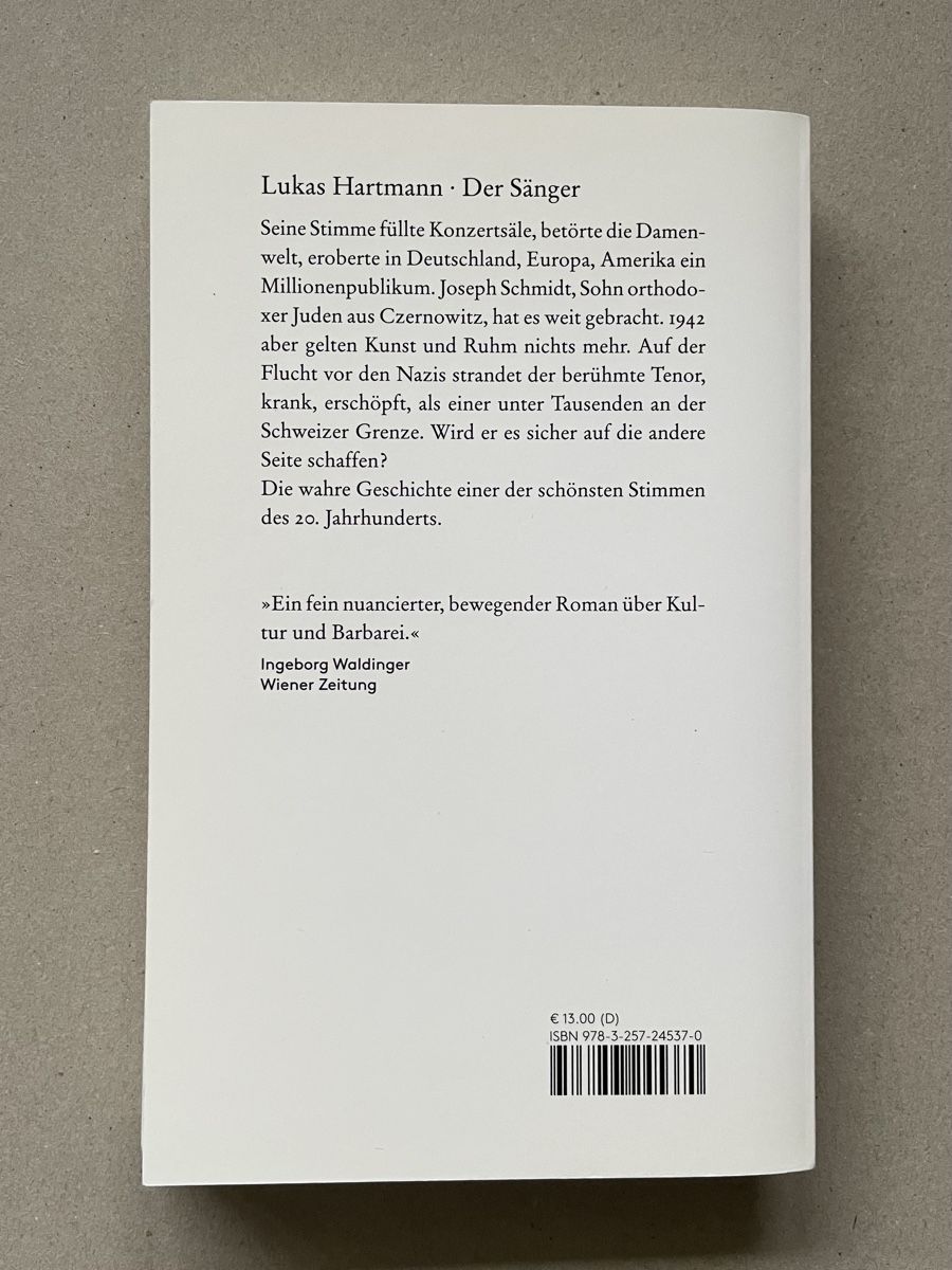 Bücher: Lukas Hartmann „Der Sänger“ – Gebraucht aus Thun von Irbis 1