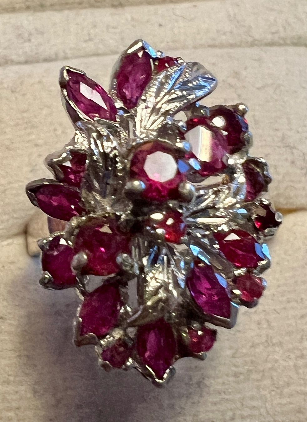 Anelli: Silber-Ring mit Rubinen – Usato da Chur venduto da Penting1935 2