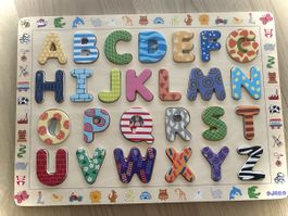 Puzzle alphabet en bois Djeco (A–Z)