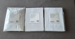 3 weisse Fertigvorhänge für Schiene – 2× 240×240 cm + 1× 480