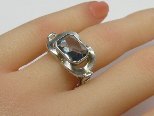 Anelli: Art Deco Antik Ring Silber 835 blauer Stein / Gr. 53.5 – Usato da Ermatingen venduto da Decovin 5
