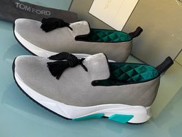 TOM FORD Turner Tassel Samt Mokassin Loafers Sneaker 40 NEUE