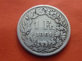 Top Silber 1 Fr.  1961  -  ungereinigt  -