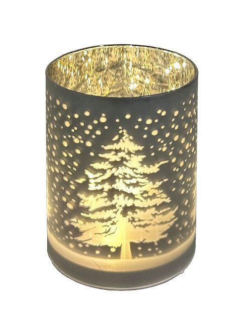 Tutte le decorazioni: LED Windlicht Glas Silber mit 10LED 15 cm – Nuovo e nell'imballaggio originale da Oensingen venduto da Liquidations-Shop