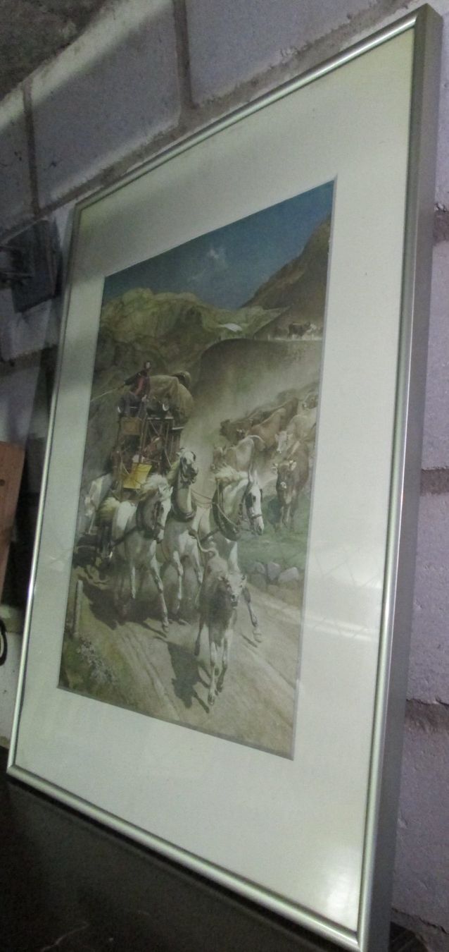 Posters & Illustrations: Kunstdruck mit Rahmen, Sujet Postkutsche, Gotthardpass – D'occasion à döttingen par Gorbs1 4