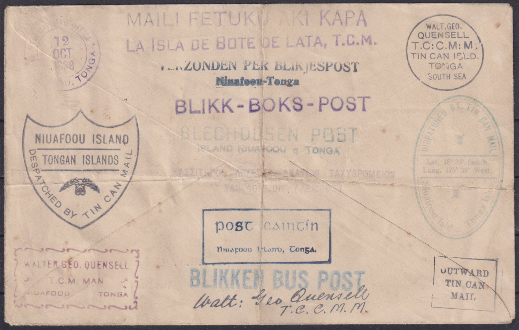 Tous les timbres: TONGA: Tin Can-Canoe Mail 1938 – D'occasion à Eschlikon TG par PhilCon 1