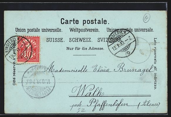 Cartoline postali: Mondschein-Lithographie Einsiedeln, Kirc – Usato da Berlin venduto da bartko-reher 1