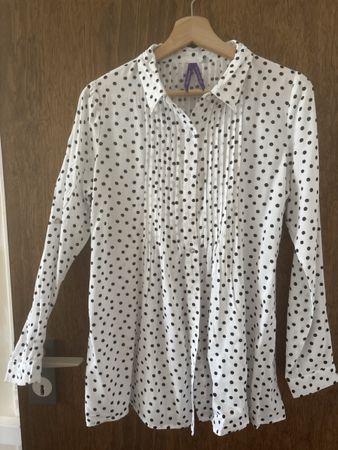 Chemise grossesse femme pois noirs blanc taille FR 38