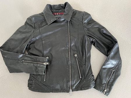 BIKER-LEDERJACKE LAMMLEDER schwarz Gr. 36 Marco Polo - NEU