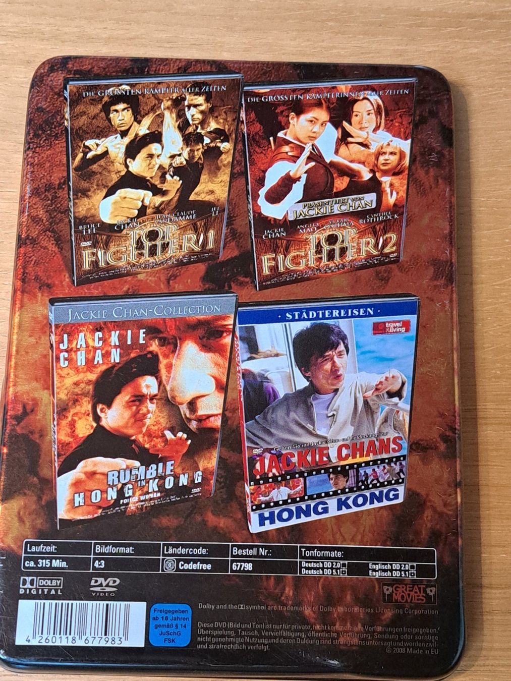 Tutti i DVDs: DVD Jackie Chan, Metall-Box mit 4 Filmen – Usato da Unterseen venduto da Kanica 2