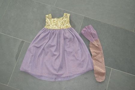 Festliches Kleid + Strumpfhosen, Gr. 98-104, Manor