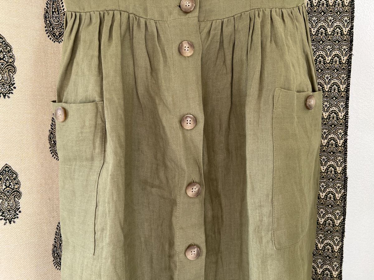 Mango Vestiti: Leinenkleid, Mango Gr M, olivgrün – Nuovo (secondo la descrizione) da Mols venduto da AgaJ 2