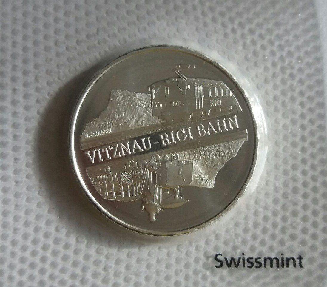 Tutti le monete: 20 Fr Silbermünze Vitznau-Rigi Bahn 2008 – Nuovo e nell'imballaggio originale da Laufen venduto da Sunjupite7