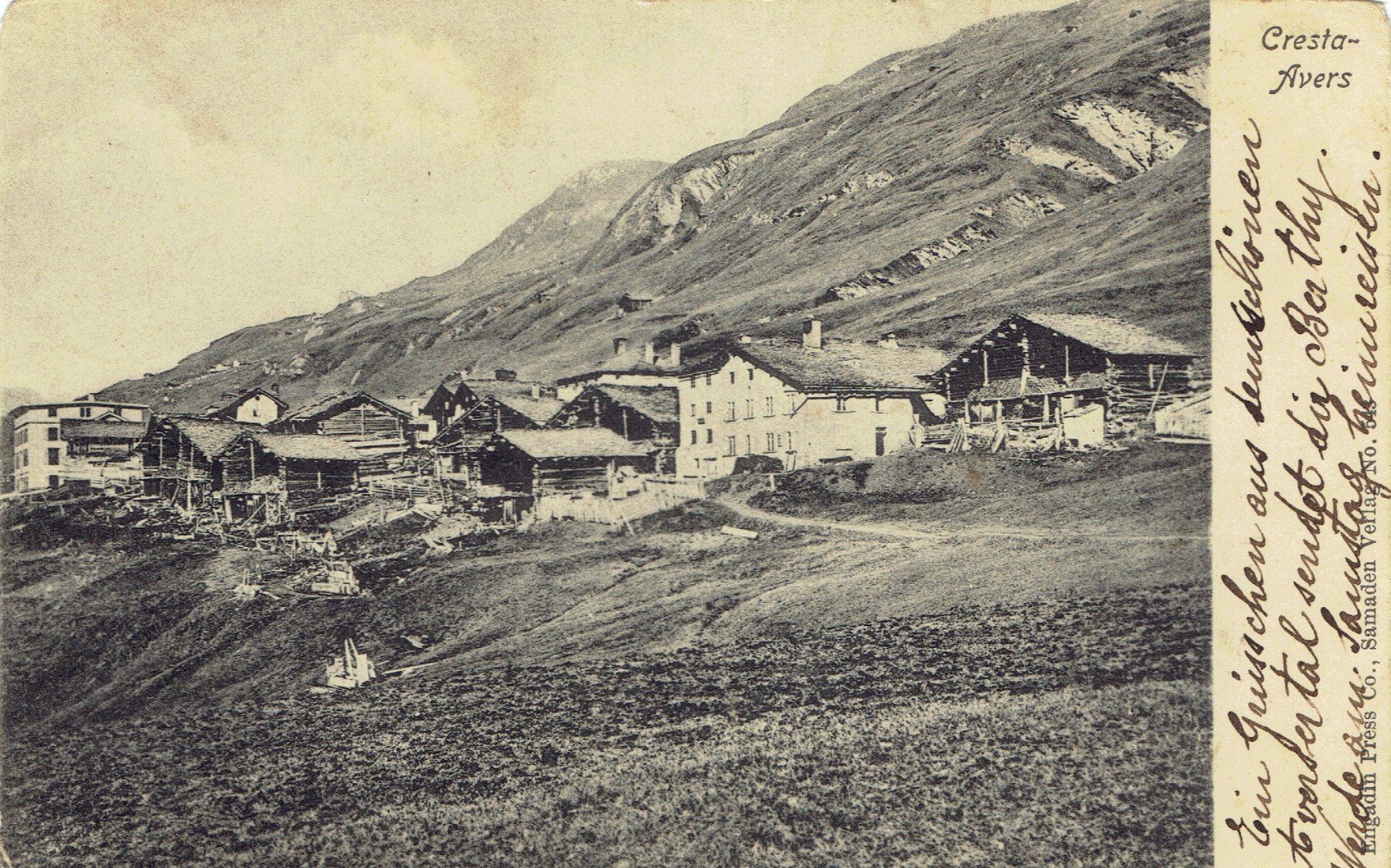 Cartoline postali: Cresta-Avers GR, um 1900 – Usato da Otelfingen venduto da Schmitte9