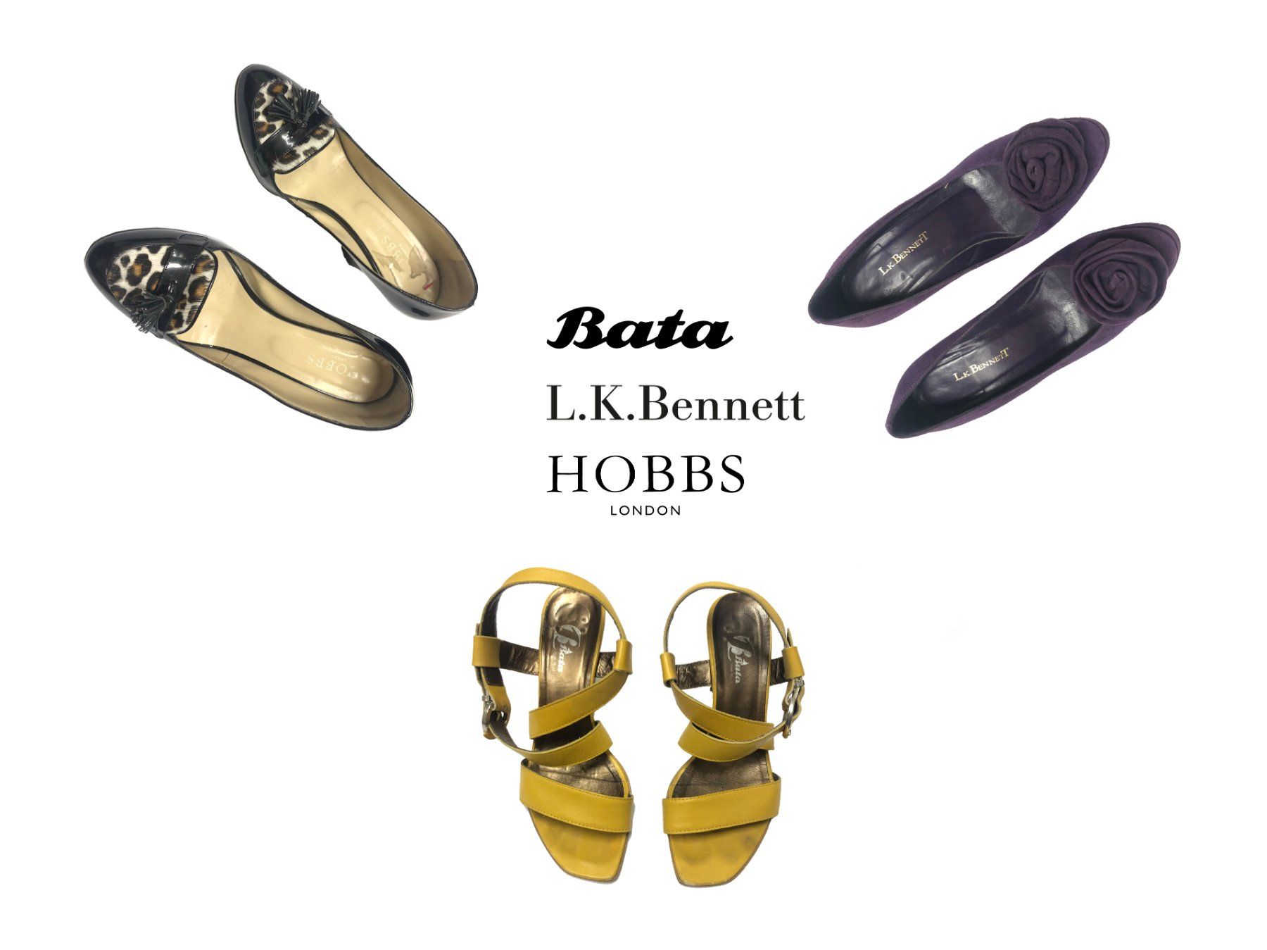 Scarpe da donna: Damenschuhe Bundle von Bata - Hobbs - LK Bennet -Gelb, Braun – Usato da Luzern venduto da woti-shop