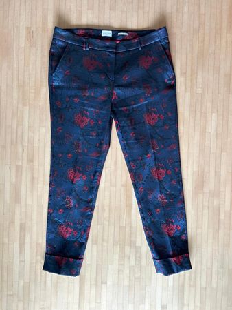 Seductive Stoffhose Gr. 42 dunkelblau mit Rosen