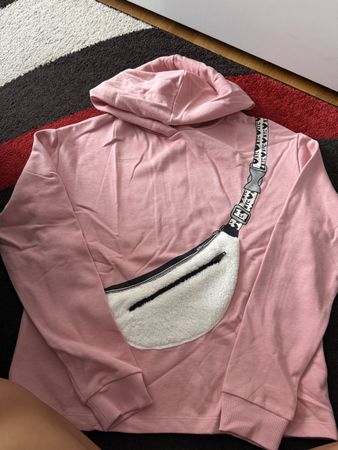 Rosa Mädchen Hoodie mit Bauchtasche, Grösse 170/176