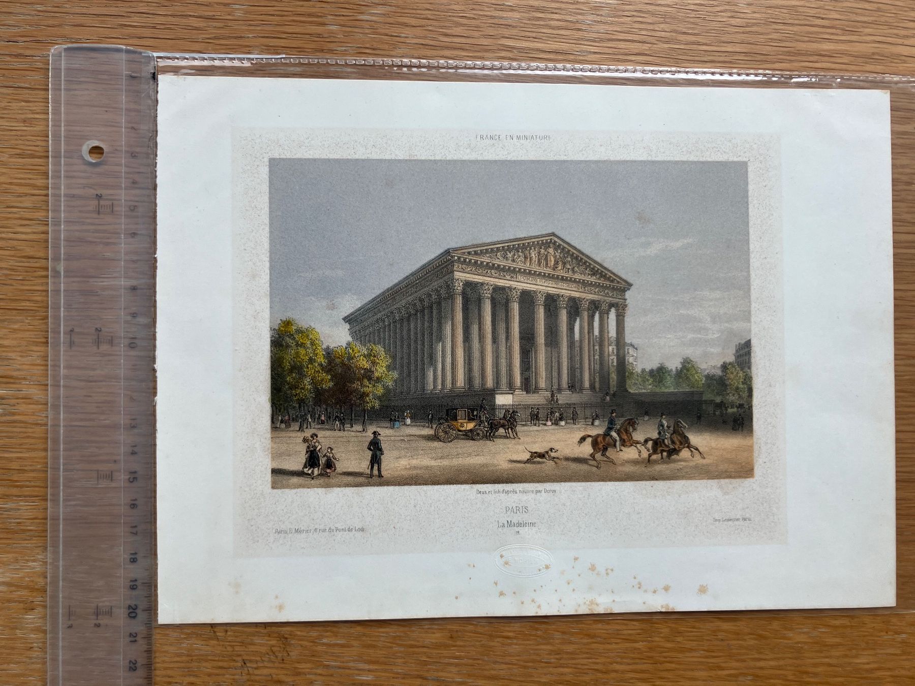 Incisioni: Antiker Farbstich Paris La Madeleine – Usato da Schlieren venduto da mvm01 2