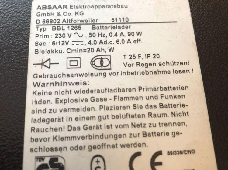 Caricabatterie: Absaar Batterieladegerät 6V/12V - Vintage – Usato da Basel venduto da ampra2276 3