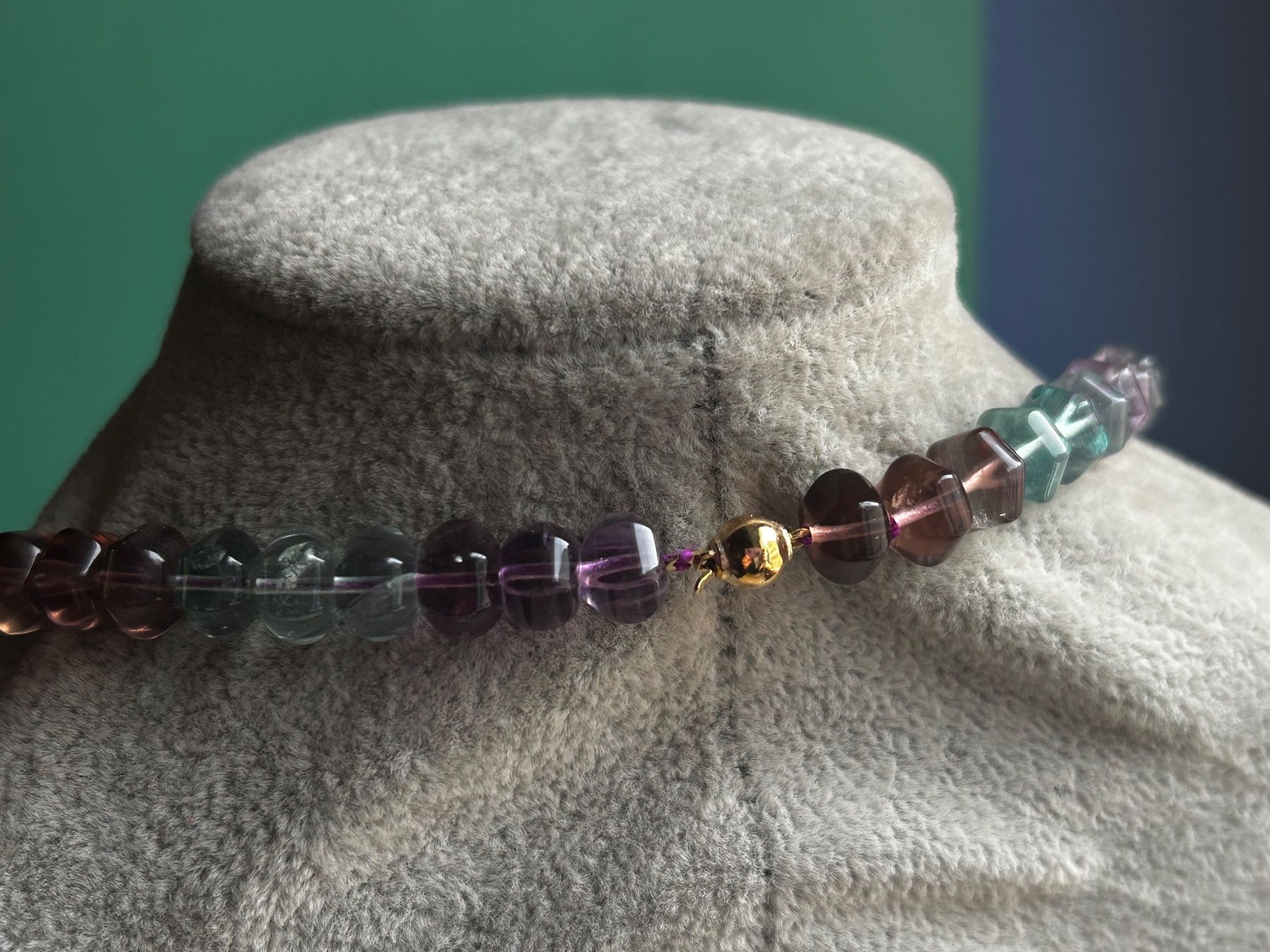 Ketten: Halskette Amethyst & Jadeit + Goldverschluss 750 – Gebraucht aus Dittingen von Bijoubelle 3