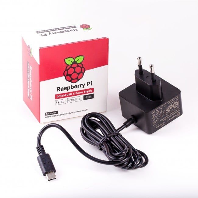 Caricabatterie: 1x Raspberry Pi 15W Netzteil, EU, USB-C, schwarz – Nuovo e nell'imballaggio originale da Sins venduto da secureAir
