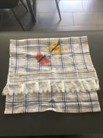 Küchenhandtuch Schmetterlinge kariert Baumwolle Spitze Landh