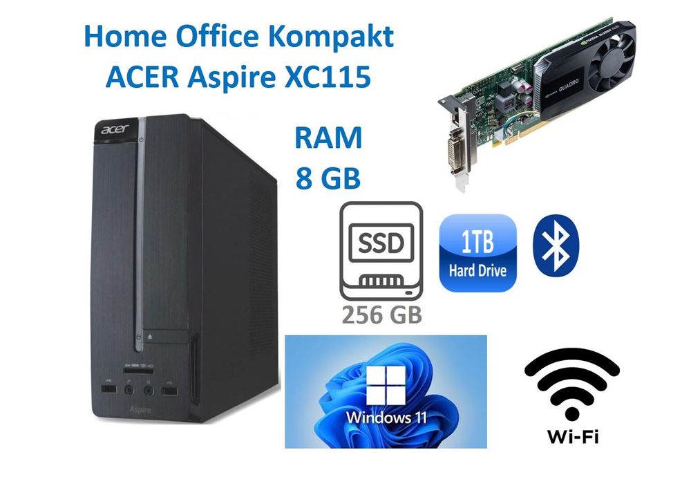 PC Acer XC115 8GB 256GB+1TB WLAN+BT K620 (Gebraucht) in Meggen für CHF ...