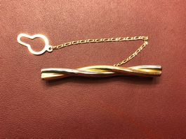 Bicolore Krawattenklammer aus 18 Karat Gold Au 750